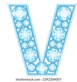 an alphabet with a shiny diamond theme