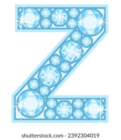 un alfabeto con un tema de diamante brillante
