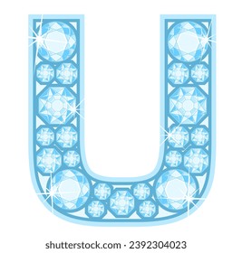 an alphabet with a shiny diamond theme