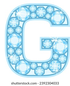 an alphabet with a shiny diamond theme
