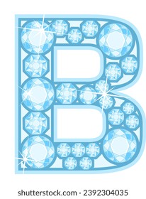 an alphabet with a shiny diamond theme