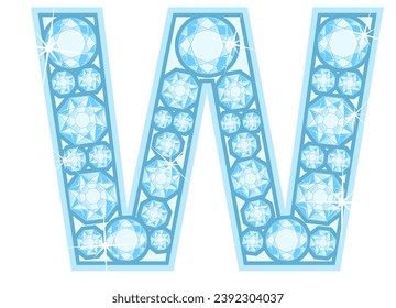 an alphabet with a shiny diamond theme