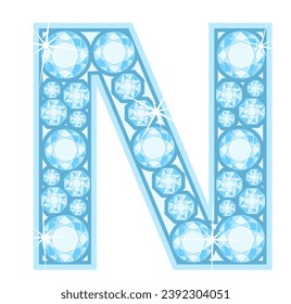 an alphabet with a shiny diamond theme