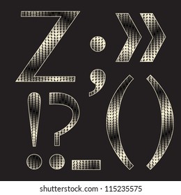 Alphabet with shiny texture. Stylized snake skin. Holiday font (z)