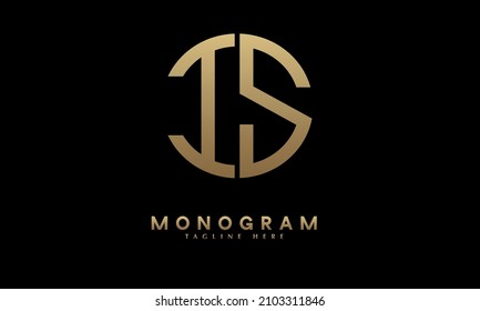 Alphabet IS oder SI Illustration, monogramm, Vektorlogo-Vorlage in runder Form