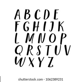 Alphabet sign. Calligraphic hand written Alphabet script. Vector illustration