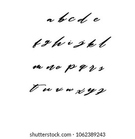 Alphabet sign. Calligraphic hand written Alphabet script. Vector illustration