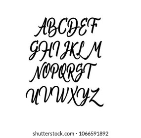 Alphabet Sign Calligraphic Hand Written Alphabet Stock Vector (royalty 