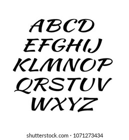 Alphabet sign. Calligraphic hand written Alphabet script. Vector illustration