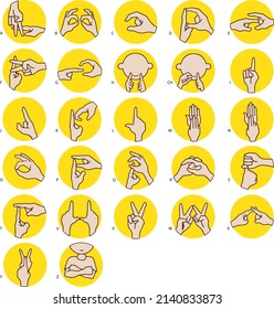 Alphabet in sign language for deaf people