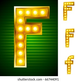 Alphabet for signs with lamps. Letter f