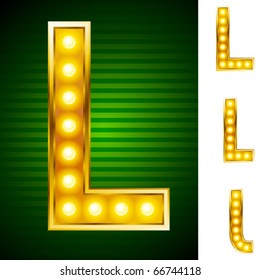 Alphabet for signs with lamps. Letter l