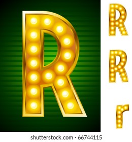 Alphabet for signs with lamps. Letter r