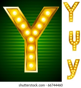 Alphabet for signs with lamps. Letter y