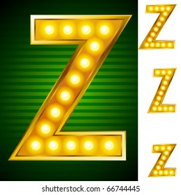 Alphabet for signs with lamps. Letter z