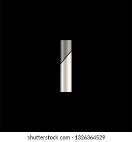 alphabet silver metallic designs for logo; poster; invitation. exclusive letters typography. letter I