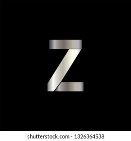 alphabet silver metallic designs for logo; poster; invitation. exclusive letters typography. letter Z