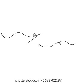 Alphabet einzeilige Kunst, durchgehende einzeilige Zeichnung von Isolierte Kontur, Vektorsymbol 