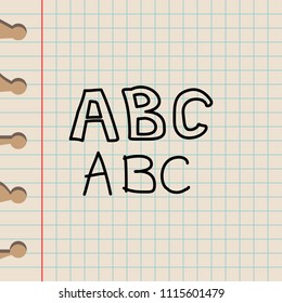 alphabet sketch icon. Element of education icon for mobile concept and web apps. Outline alphabet sketch icon can be used for web and mobile on school notebook