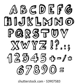 Alphabet sketch  Vector 