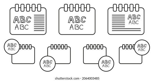 Alphabet sketch vector icon in calender set illustration for ui and ux, website or mobile application