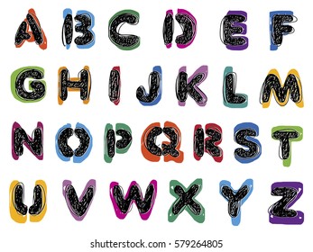 Alphabet sketchbook ink : Hand write style.