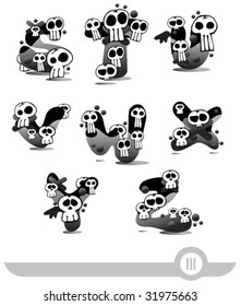 alphabet with skulls s-z
