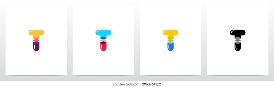 Alphabet Sliced Into 3 Letter Logo Design T