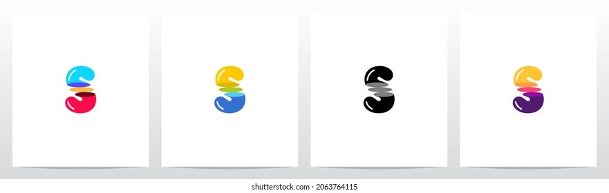 Alphabet Sliced Into 3 Letter Logo Design S