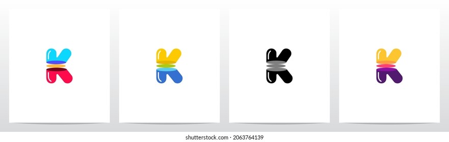 Alphabet Sliced Into 3 Letter Logo Design K