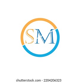 Alphabet Sm Letter Logo Design Vector Stock Vector (Royalty Free ...