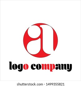 a alphabet small letter blue pink creative design vector company logo icon template