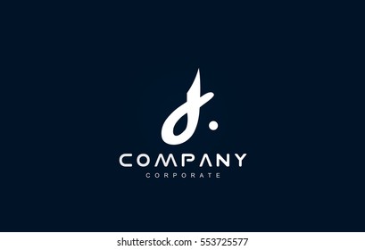Alphabet small letter d white blue vector logo icon sign design template