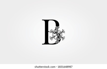 alphabet snow flake letter b