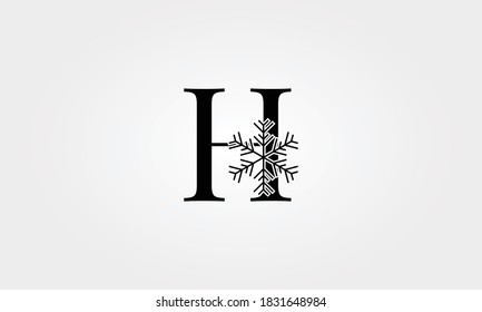 alphabet snow flake letter h