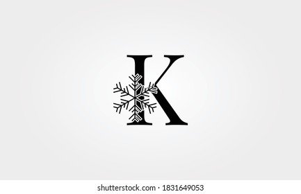 alphabet snow flake letter k