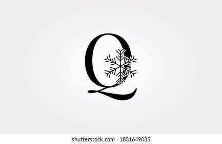 alphabet snow flake letter q