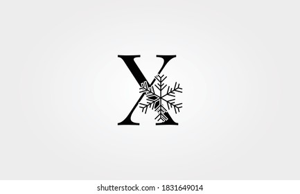 alphabet snow flake letter x