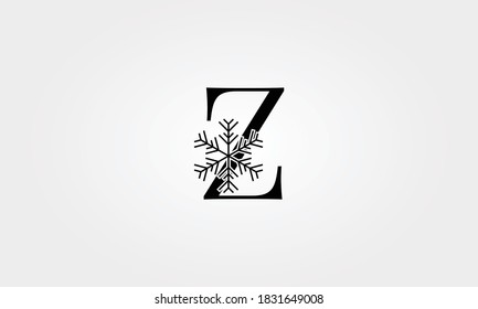 alphabet snow flake letter z