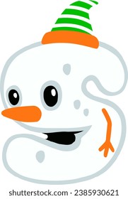 an alphabet with a snow man theme