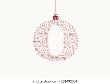 Alphabet from snowflakes, letter, vector