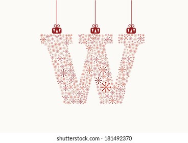 Alphabet from snowflakes, letter, vector