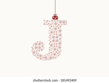 Alphabet from snowflakes, letter, vector
