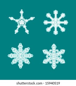 Alphabet Snowflakes ( set a to d )