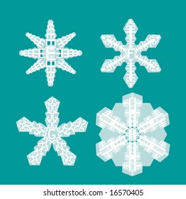 Alphabet Snowflakes ( set e to h )