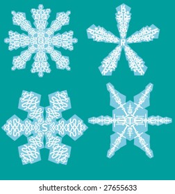 Alphabet Snowflakes ( set Q to T )