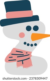 an alphabet with a snowman theme
