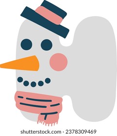an alphabet with a snowman theme