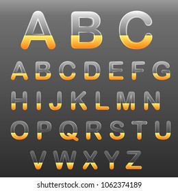alphabet with soda water, juice, liquid. vector illustration