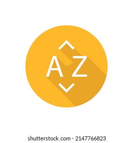 Alphabet-Sortierung-Flachsymbol mit Schatten